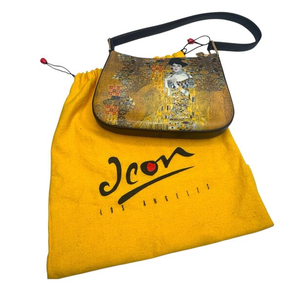 ICON Los Angeles Klimt Lady in Gold Leather Small Shoulder Bag - Picture 11 of 13